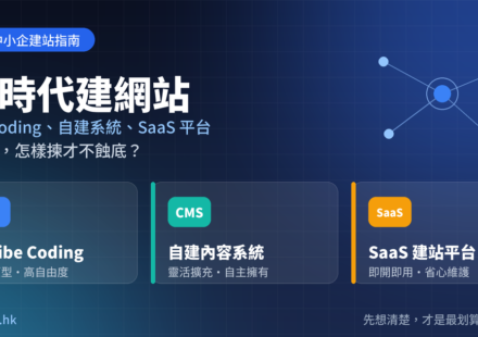 AI 時代香港中小企建網站指南：比較 Vibe Coding、自建內容系統與 SaaS 建站平台三種方案